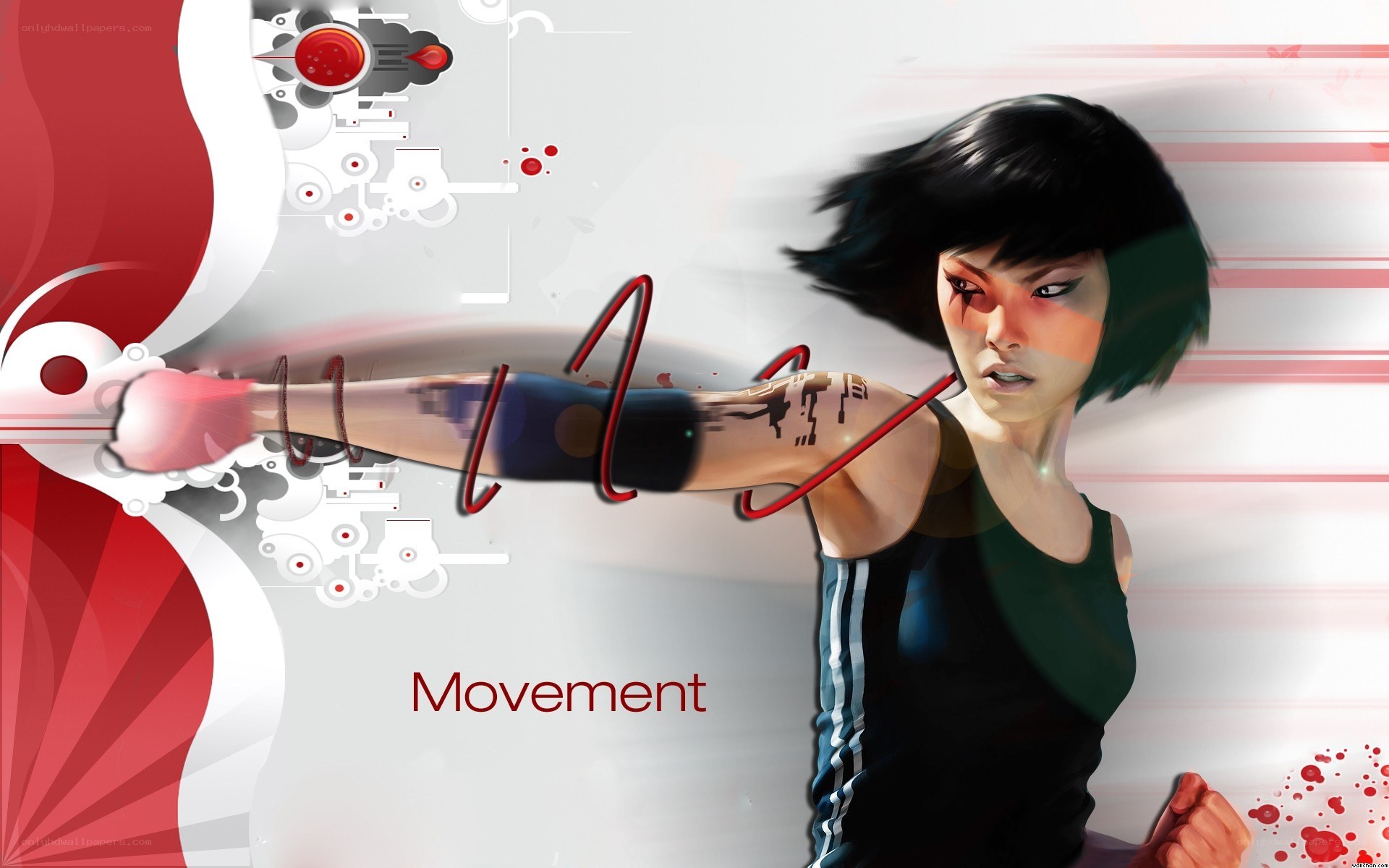 female fighter in motion