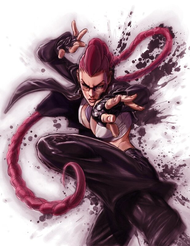 female fighter with red hair