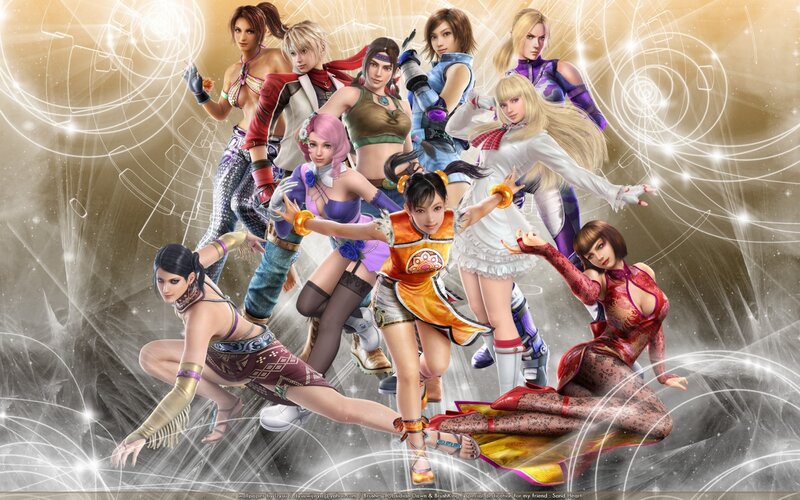Female fighters in dynamic poses
