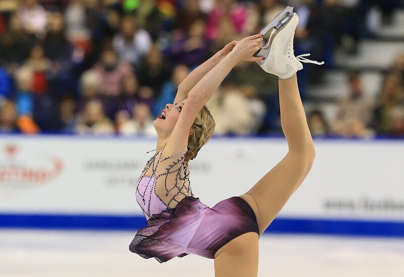 Female Figure Skater — Purple, Dynamic