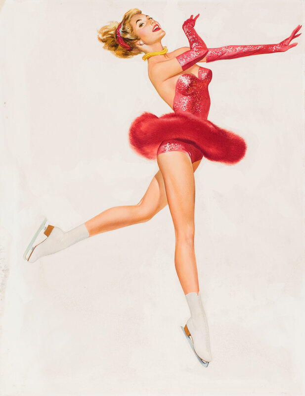 Female Figure Skater — Red, Dynamic