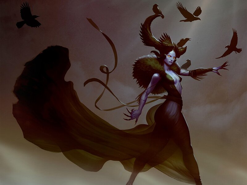 Female Figure with Crows