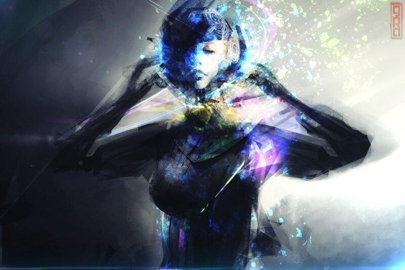 Female Figure with Glowing Effects