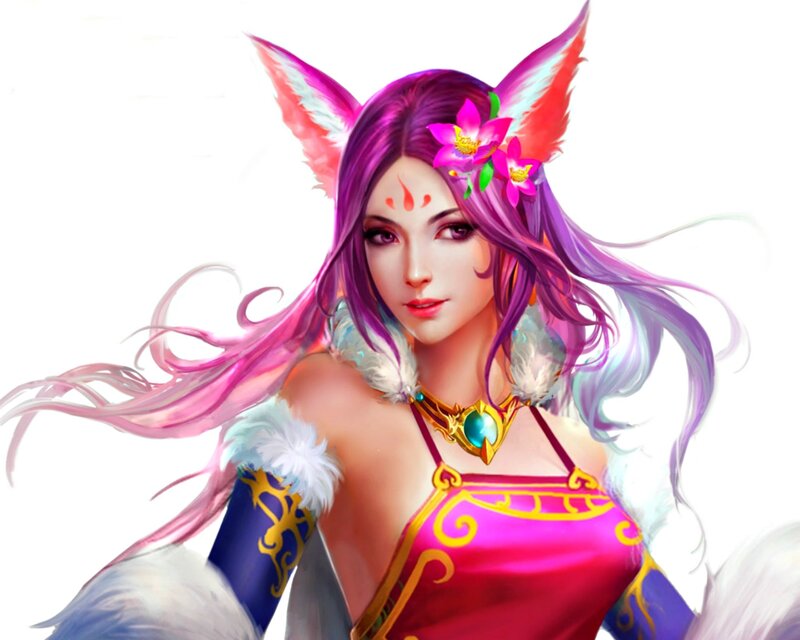 Female Fox-eared Character — Purple