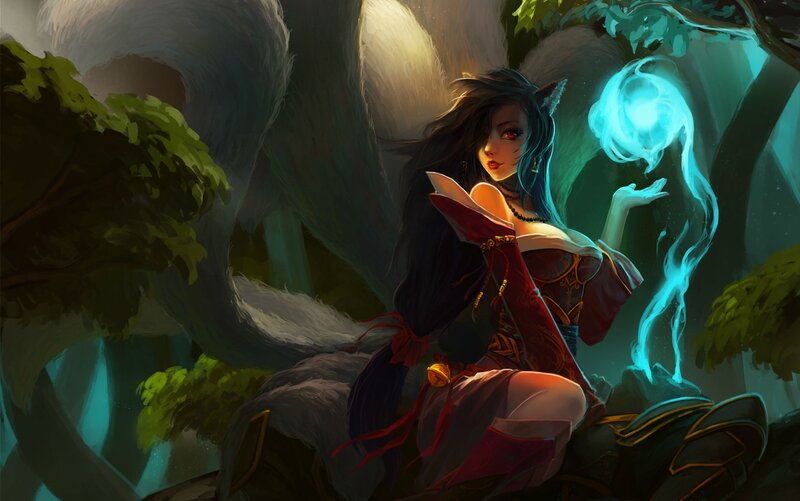 Female Fox-like Character — Blue, Mysterious