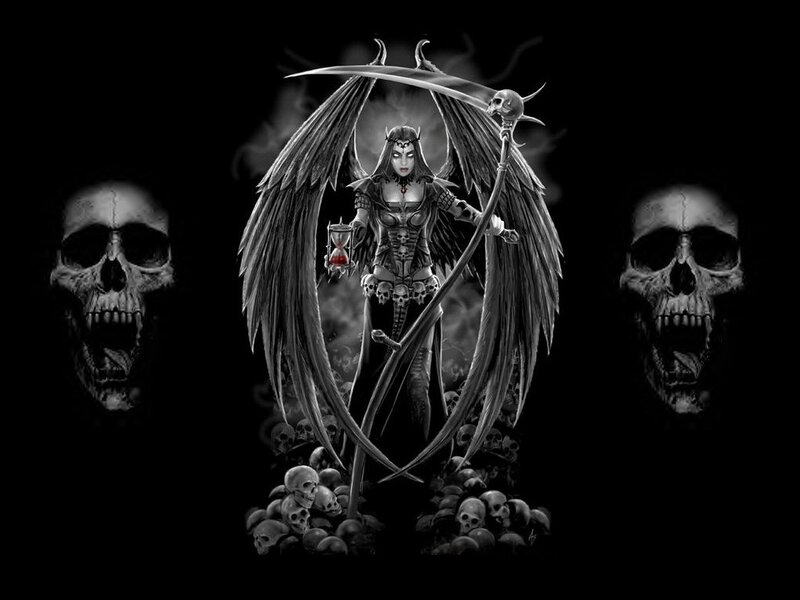 Female Grim Reaper Figure — Black, Dark