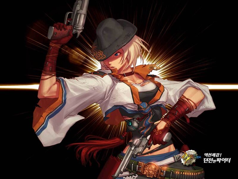 female gunfighter character art