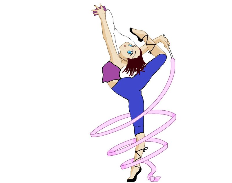 Female Gymnast with Ribbon
