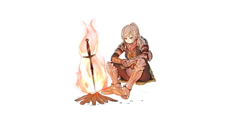 Female Knight by Fire