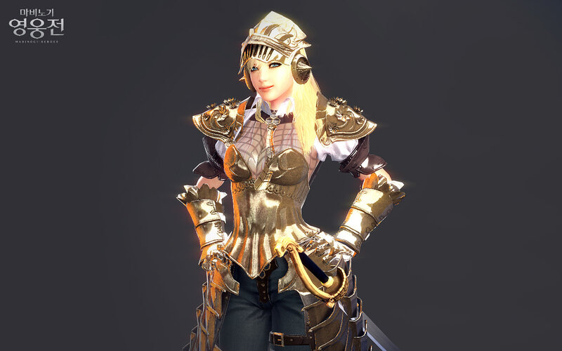 Female Knight Character — Gold