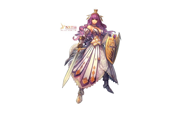 Female Knight Character — Purple, Dramatic