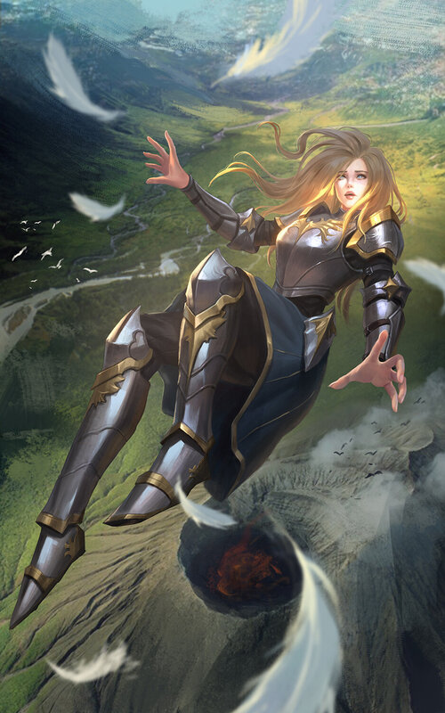 Female Knight Falling