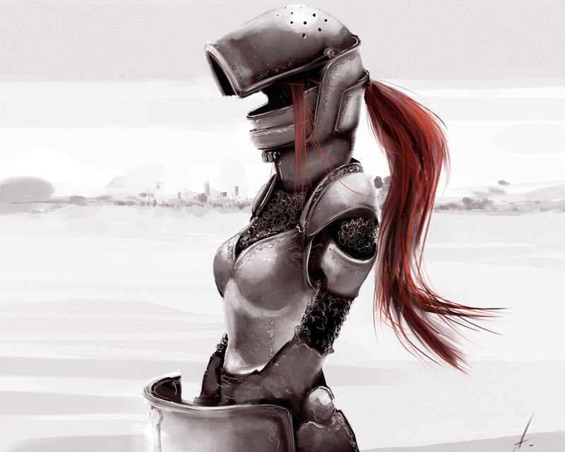 female knight in armor