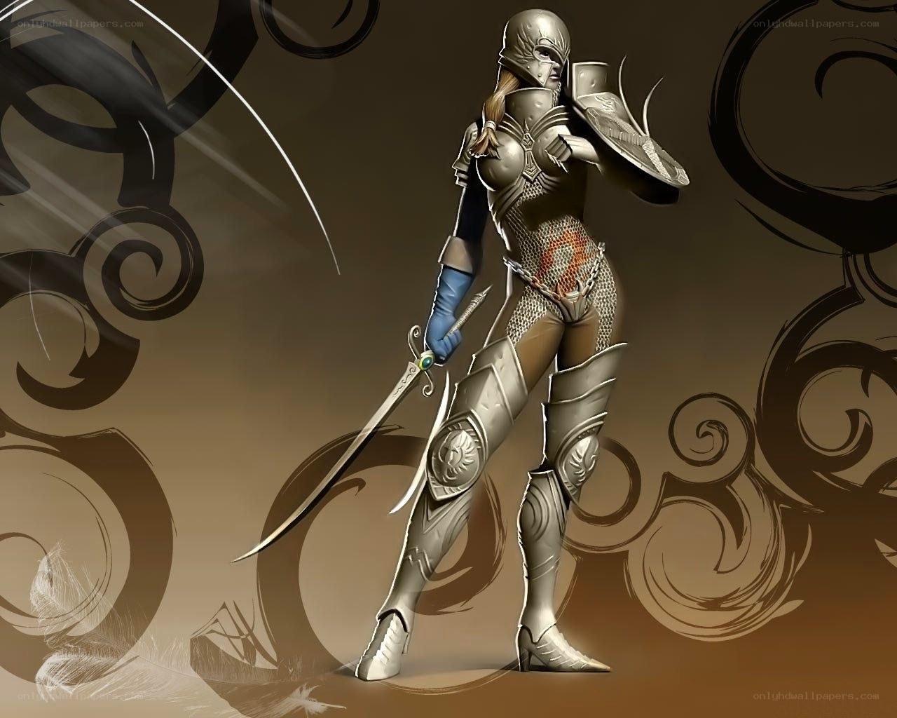 female knight in armor