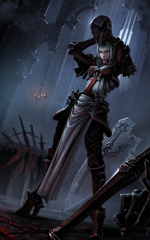 Female Knight in Armor — Black