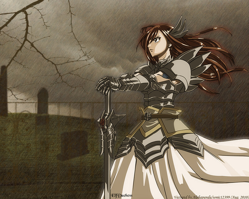 Female Knight in Armor — Brown, Dramatic, Night