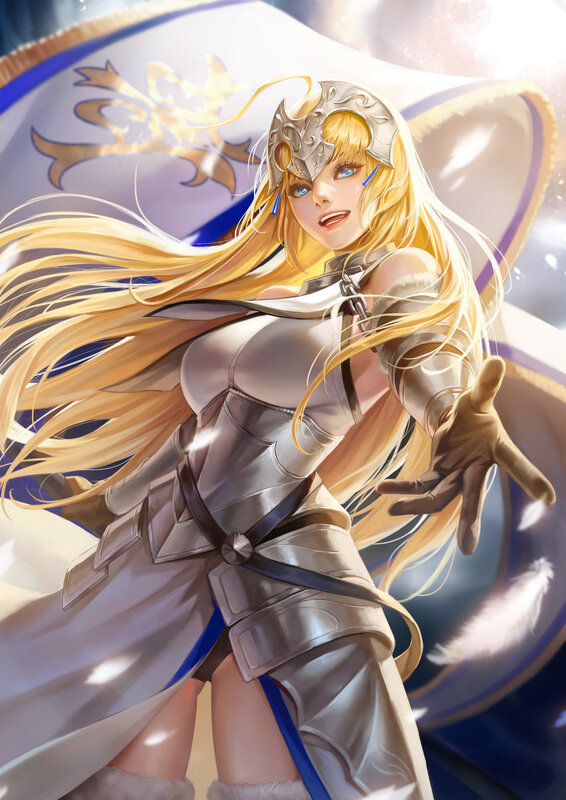 Female Knight in Armor — Gold, Dramatic, Digital Art, Sword