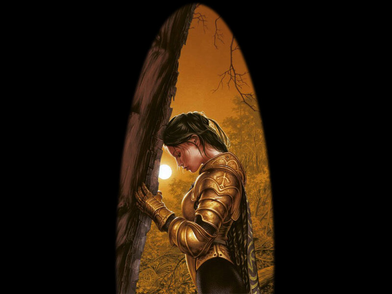 Female Knight in Armor — Gold