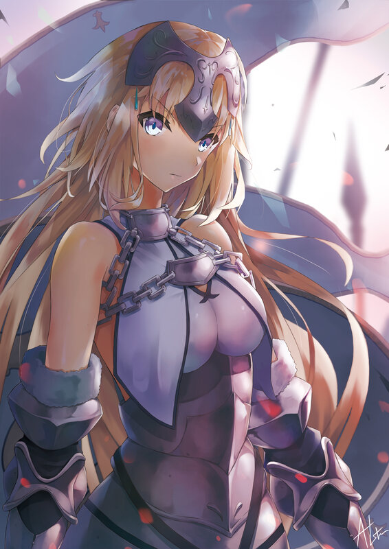Female Knight in Armor — Purple, Dramatic, Anime, Chain