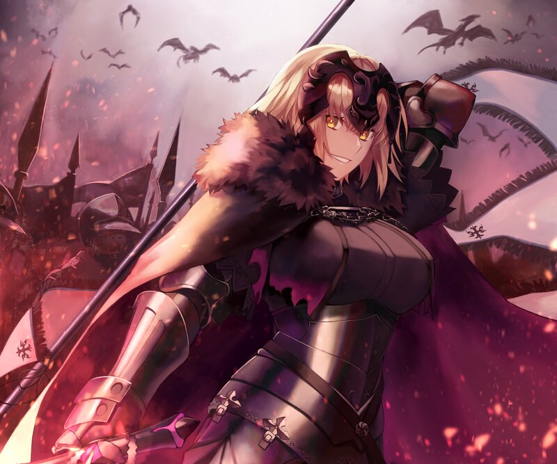 Female Knight in Armor — Purple, Dramatic, Night