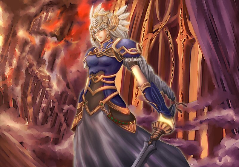 Female Knight in Armor — Purple