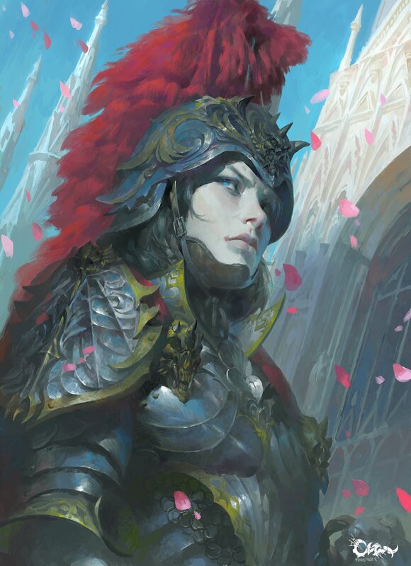 Female Knight in Armor — Red, Dramatic, Spring