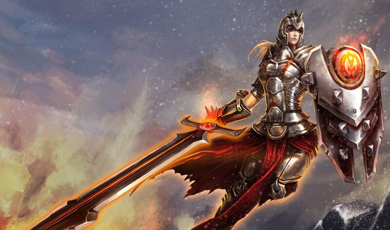 Female Knight in Armor — Silver, Dramatic, Winter