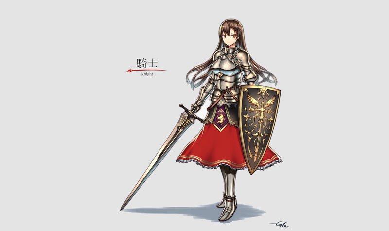 Female Knight in Armor — Silver, Neutral
