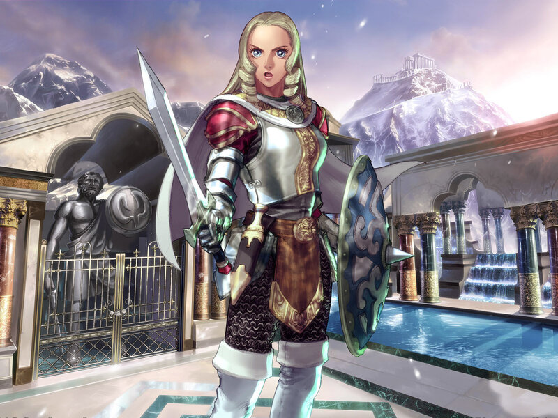 Female Knight in Armor — Silver