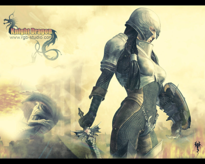Female Knight in Armor — Yellow