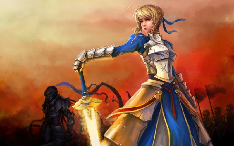 female knight in battle
