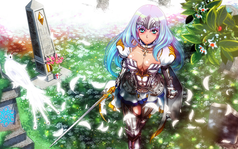 Female Knight in Graveyard