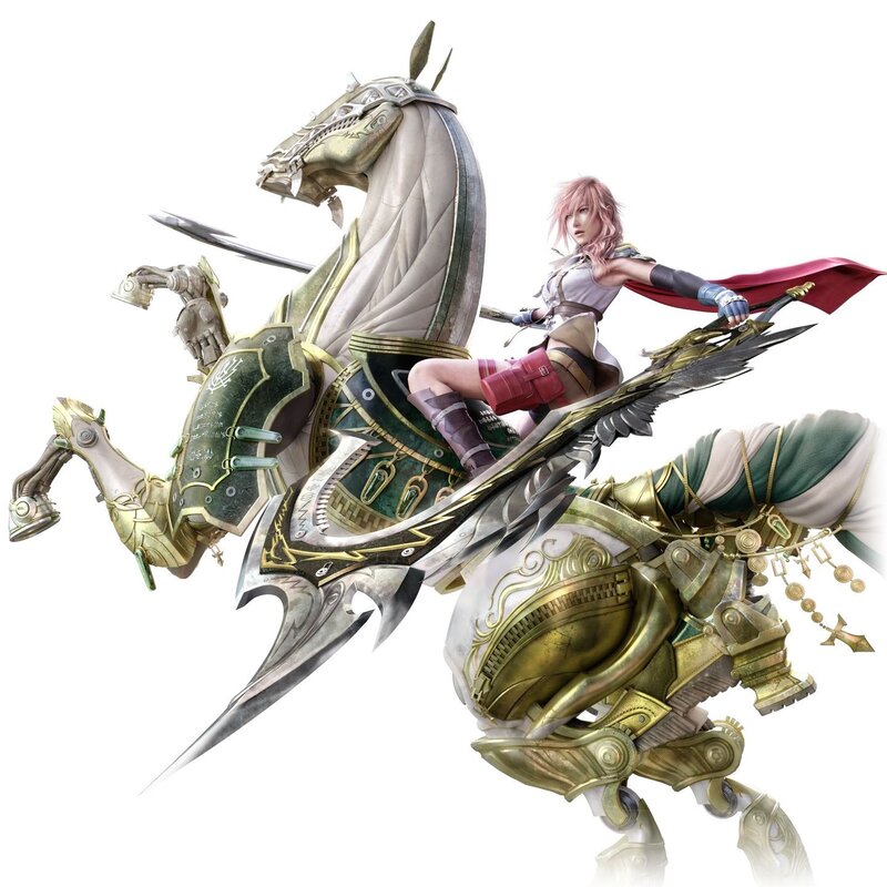 female knight on armored horse
