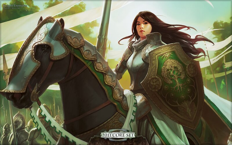 Female Knight on Horse — Green, Dramatic, Afternoon