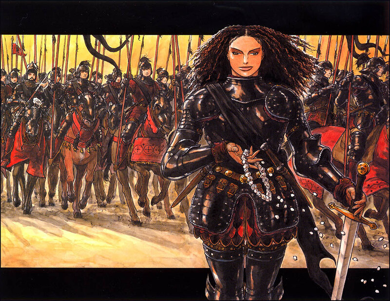Female Knight on Horseback — Black