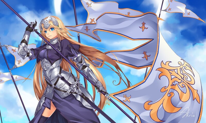 Female Knight with Flag