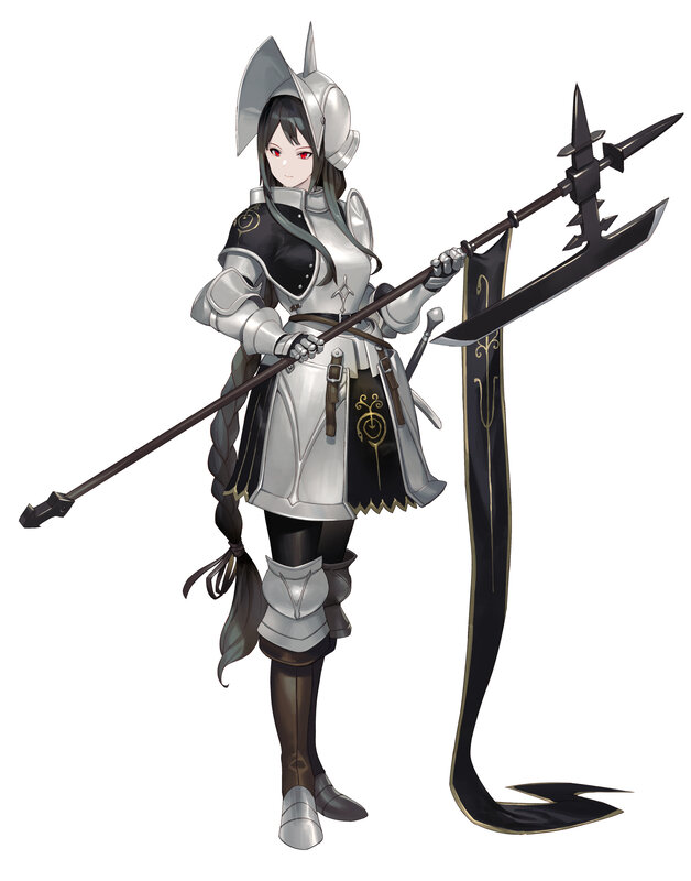 Female Knight with Polearm — Silver