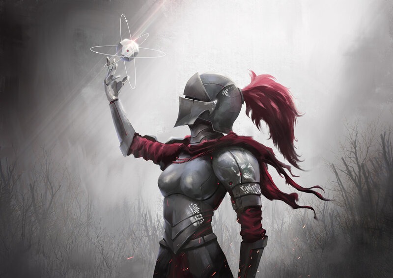Female Knight with Red Hair