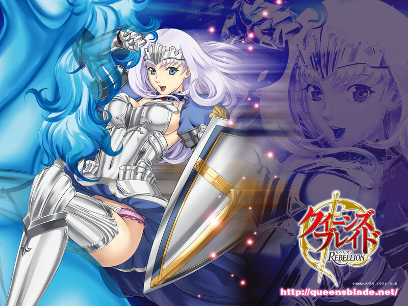 Female Knight with Shield — Blue