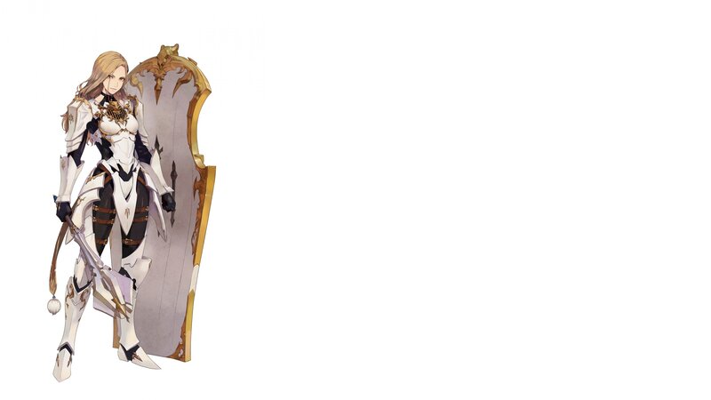 Female Knight with Shield — White