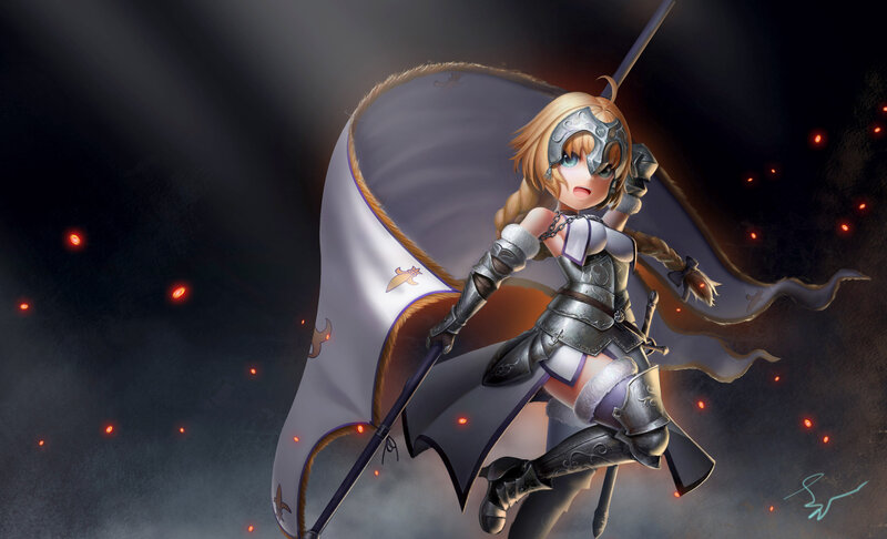 Female Knight with Spear — Gray