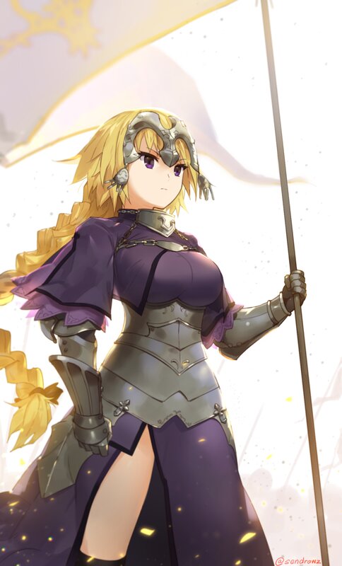 Female Knight with Spear — Purple, Dramatic