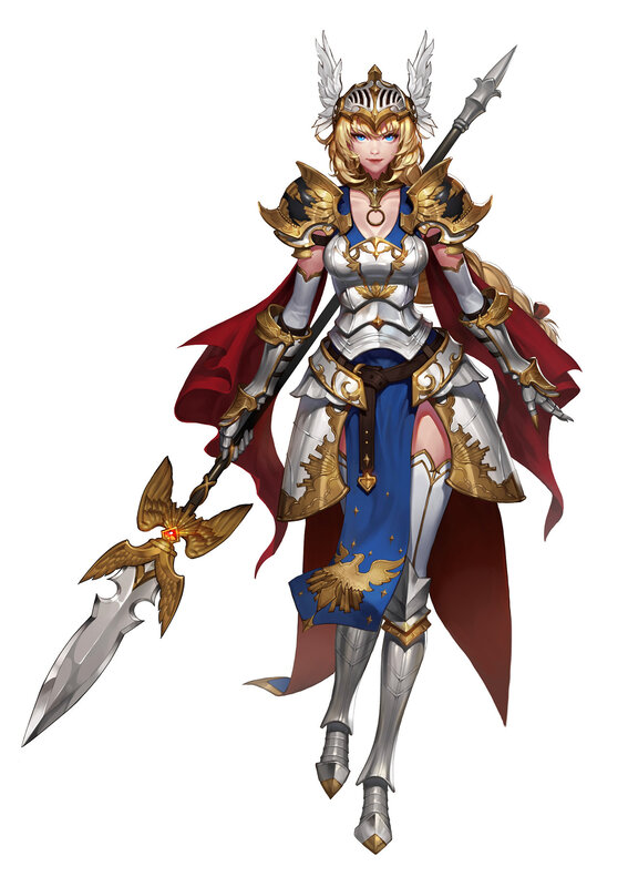 Female Knight with Spear — Silver