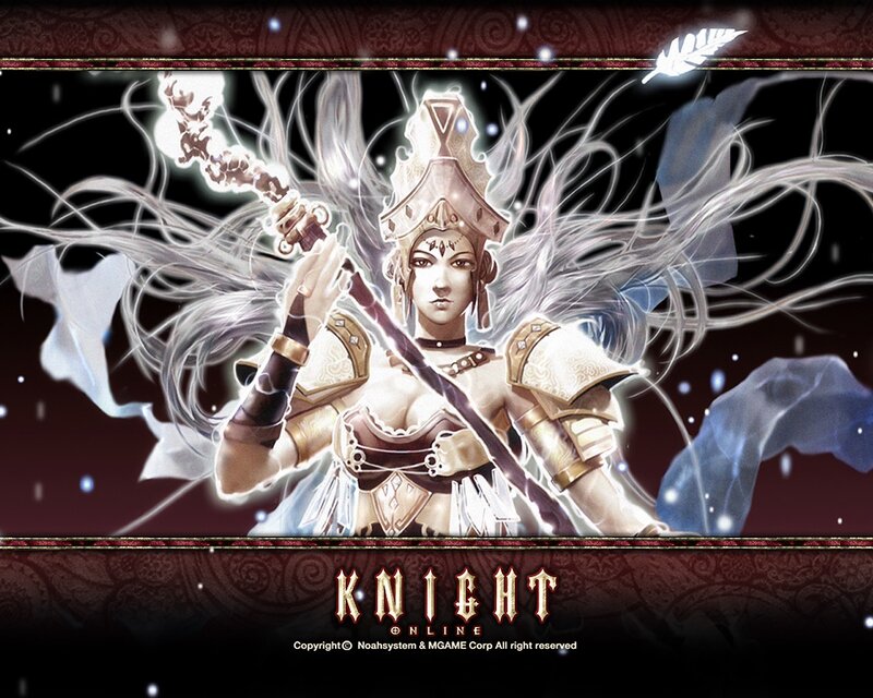 Female Knight with Staff — White