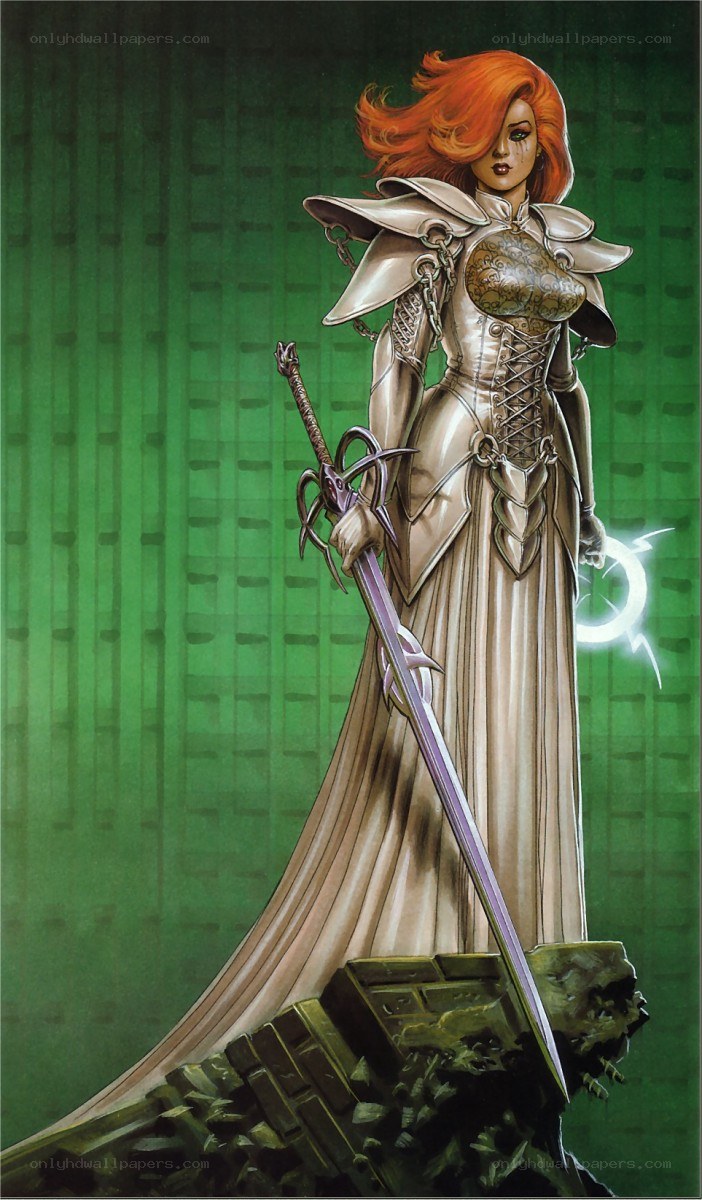 female knight with sword