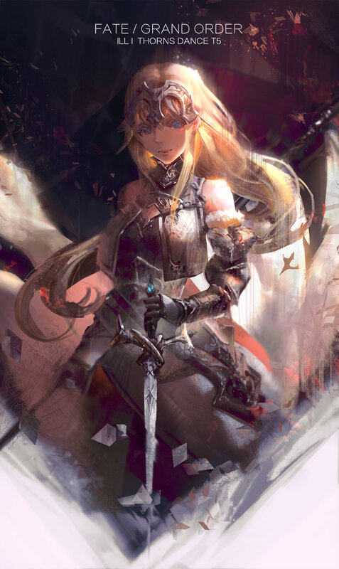 Female Knight with Sword — Black, Dramatic, Digital Art
