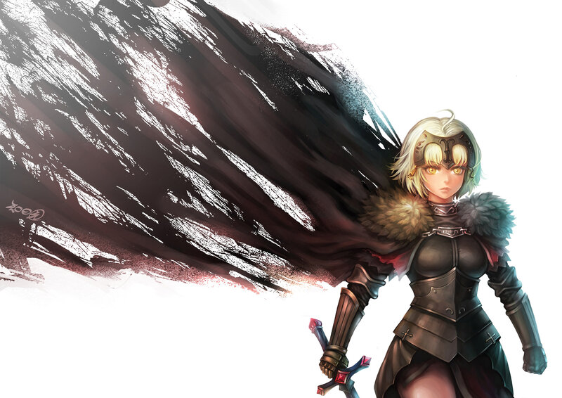 Female Knight with Sword — Black