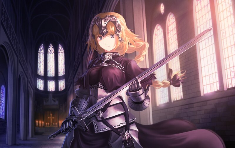 Female Knight with Sword — Purple, Dramatic, Sunset