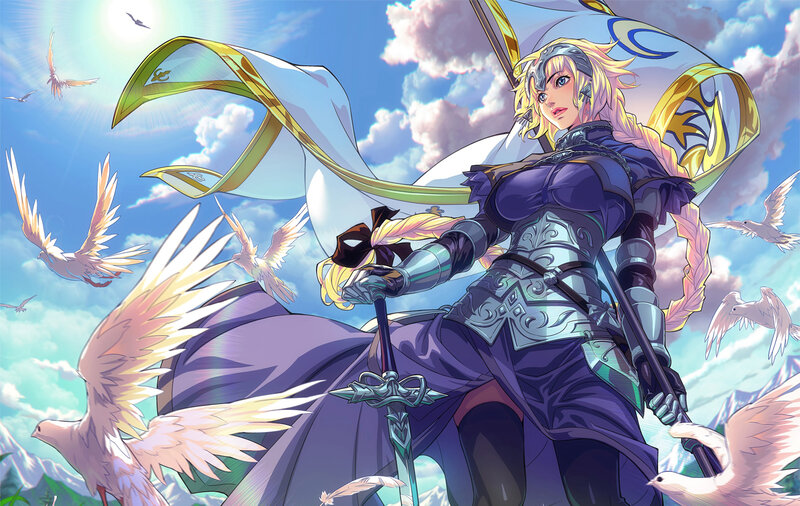 Female Knight with Sword — Purple, Heroic
