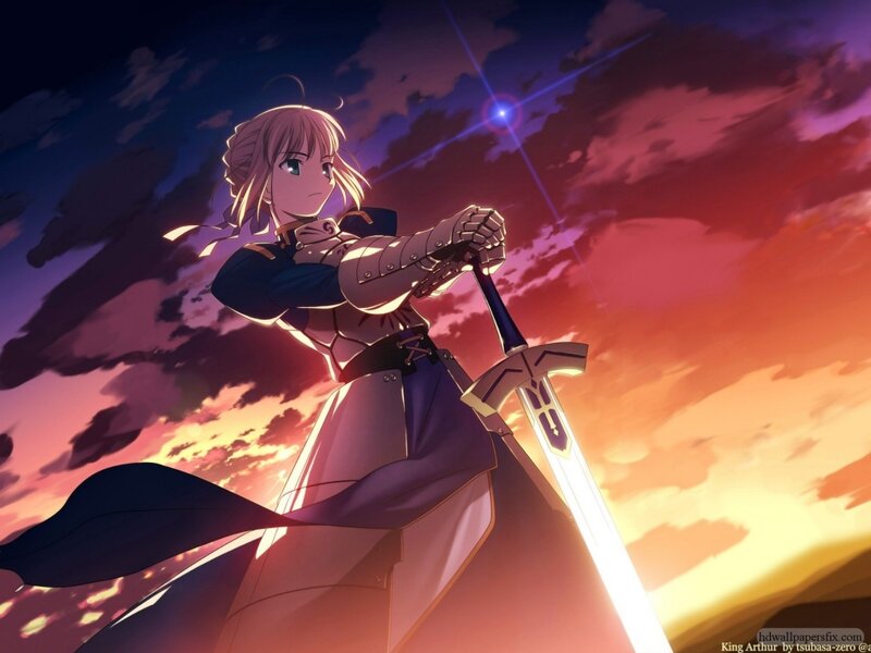 Female Knight with Sword — Purple